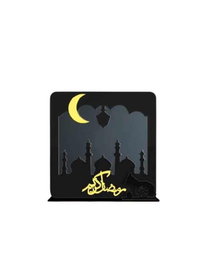 حامل طاولة أكريليك رمضان كريم، ديكور أنيق لرمضان والعيد للمنزل والمكتب وطاولة الإفطار - Image 2